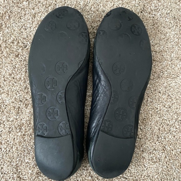 Tory Burch Minnie Ballerina Black Leather Size 6.5 - Picture 4 of 4